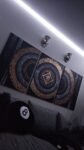 Triple canvas gold chrome calligraffiti - 65*90cm