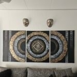 Triple canvas gold chrome calligraffiti - 65*90cm
