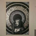 Nun silver chrome calligraffiti - 100*70cm