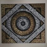 Gold chrome calligraffiti - 100*90cm