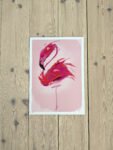 Animal Abstract : Flamingo - Digital art print.
