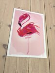 Animal Abstract : Flamingo - Digital art print.