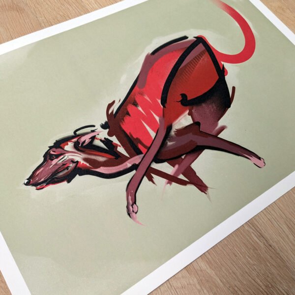 Animal Abstract : Greyhound - Digital art print.