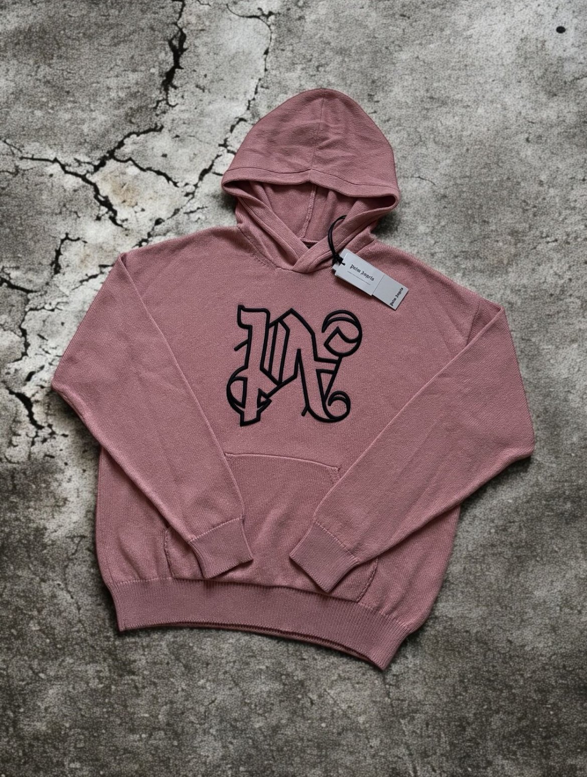 Palm Angels Monogram Knitted Hoodie, L