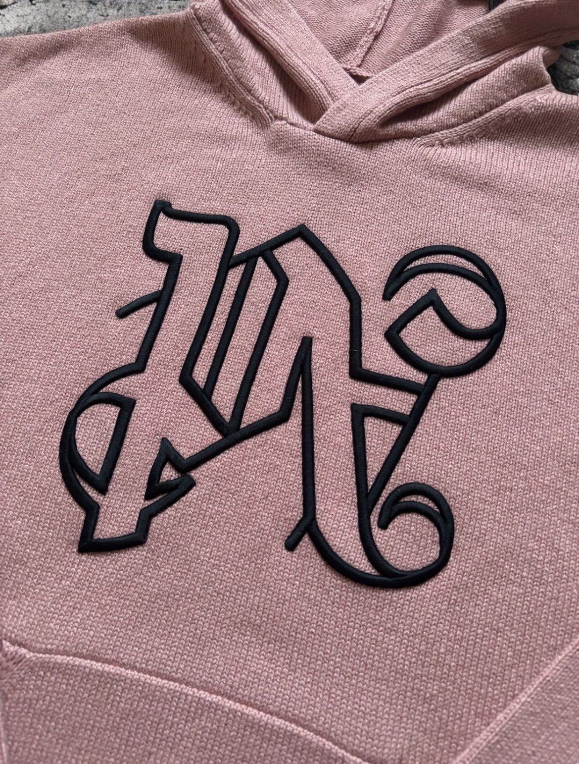 Palm Angels Monogram Knitted Hoodie, L