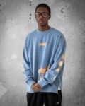 Stay Groovy Smile | Blue Retro Men's Sweatshirt