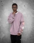 Solitude and Peace | Oversized Lilac Men's Sweatshirt