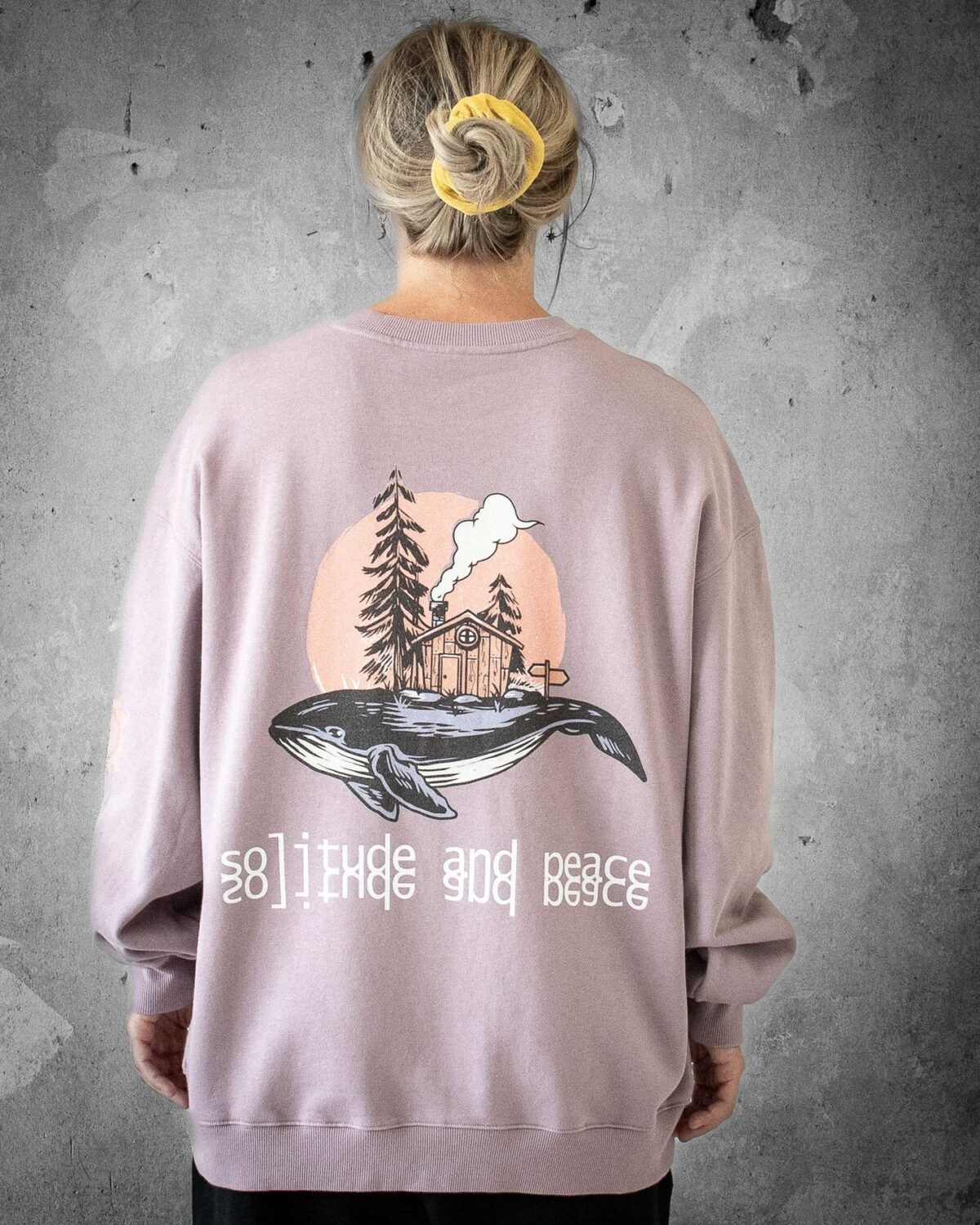 Solitude and Peace | Oversized Lilac Women's Sweatshirt