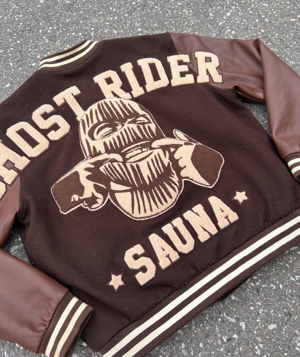 SAUNA “GHOSTRIDER” VARSITY JACKET” (M)