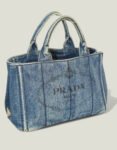 Preloved | PRADA Denim Canapa Totebag med Guld Hardware (Small)