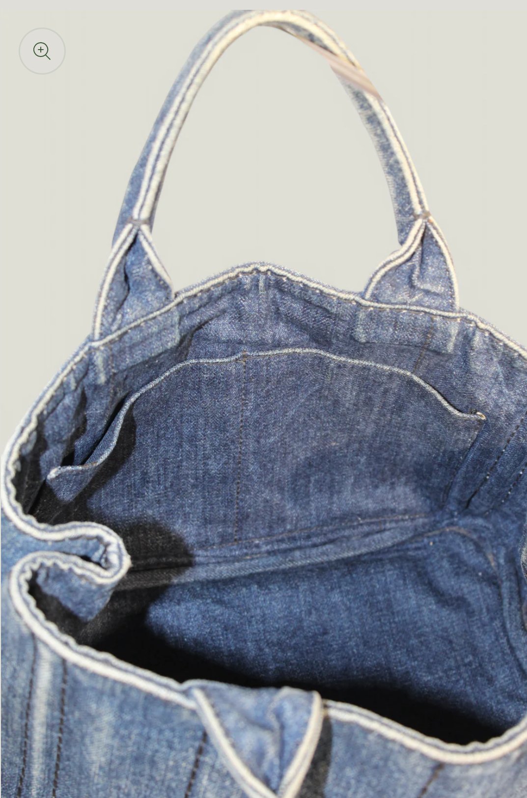 Preloved | PRADA Denim Canapa Totebag med Guld Hardware (Small)