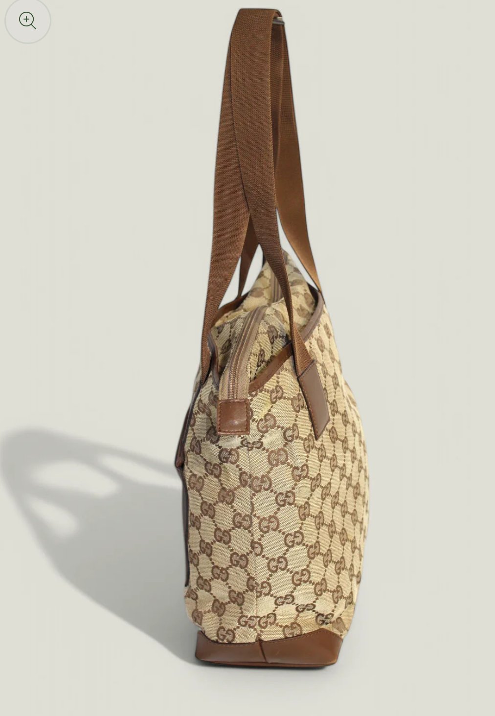 Preloved | GUCCI GG Canvas Tote med Læderdetaljer i Brun