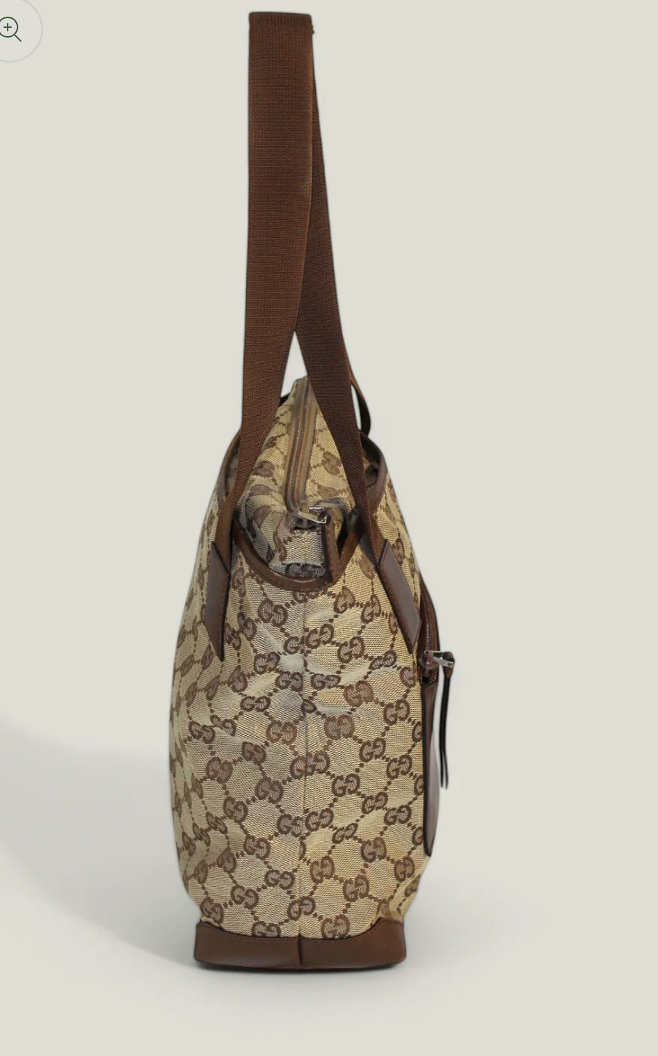 Preloved | GUCCI GG Canvas Tote med Læderdetaljer i Brun