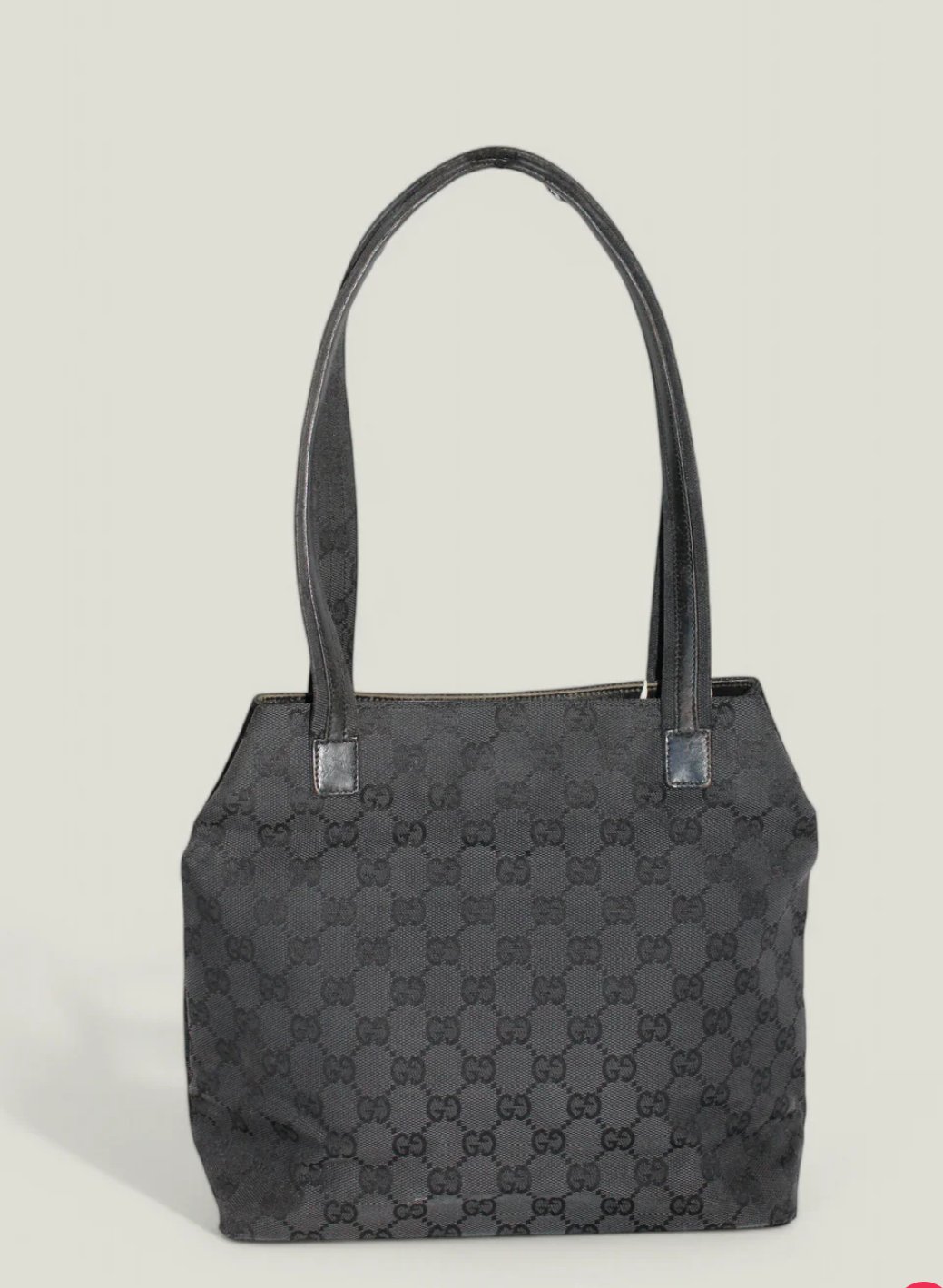Preloved | GUCCI GG Canvas Håndtaske i Sort med Dobbelt Lynlåslomme