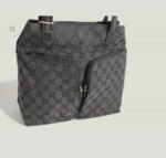 Preloved | GUCCI GG Canvas Håndtaske i Sort med Dobbelt Lynlåslomme