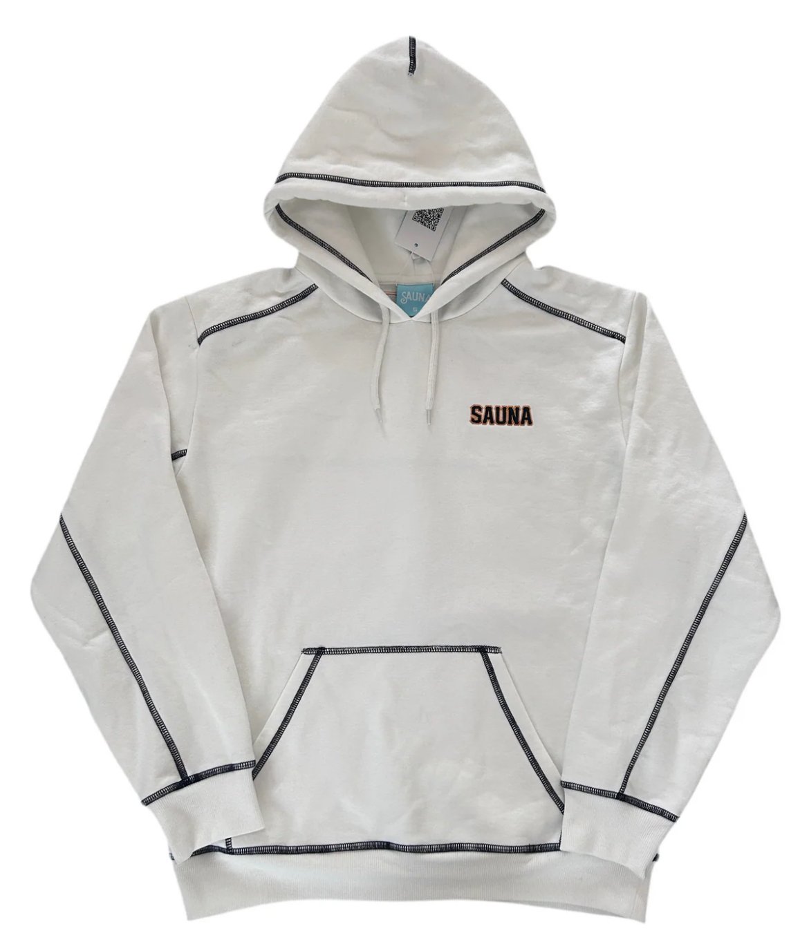 SAUNA WHITE STITCH HOODIE (S)