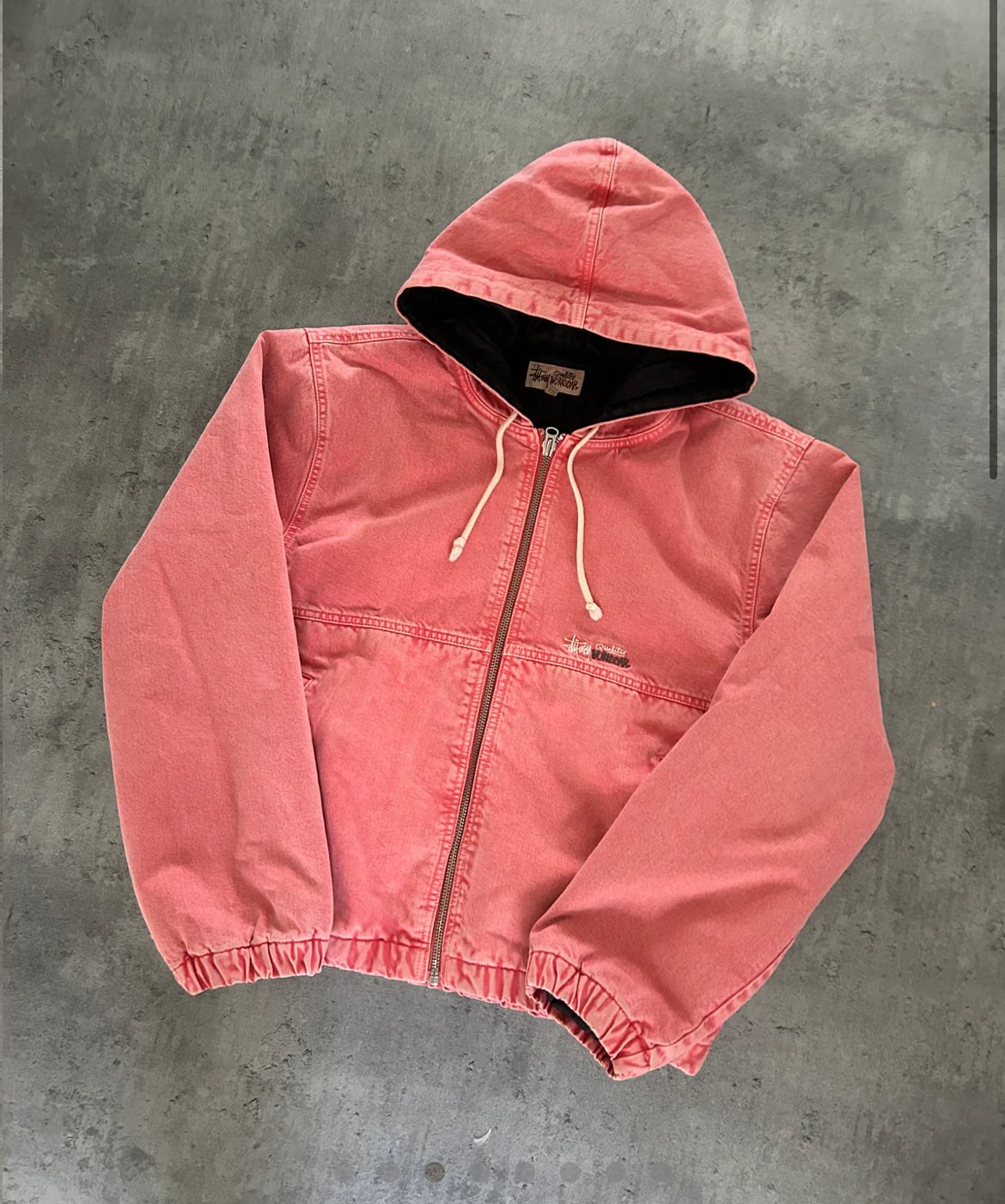 STÜSSY WORKGEAR PINK JAKKE (L)