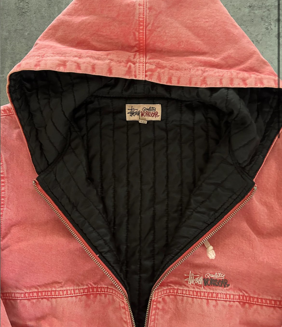 STÜSSY WORKGEAR PINK JAKKE (L)