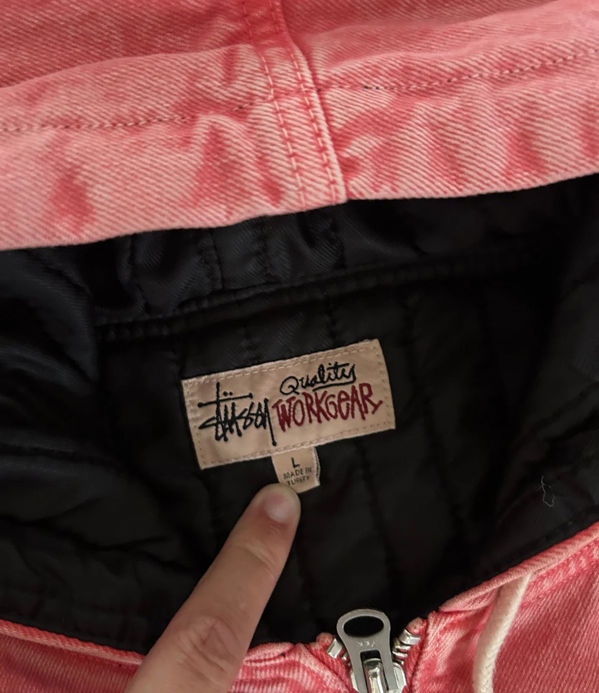 STÜSSY WORKGEAR PINK JAKKE (L)