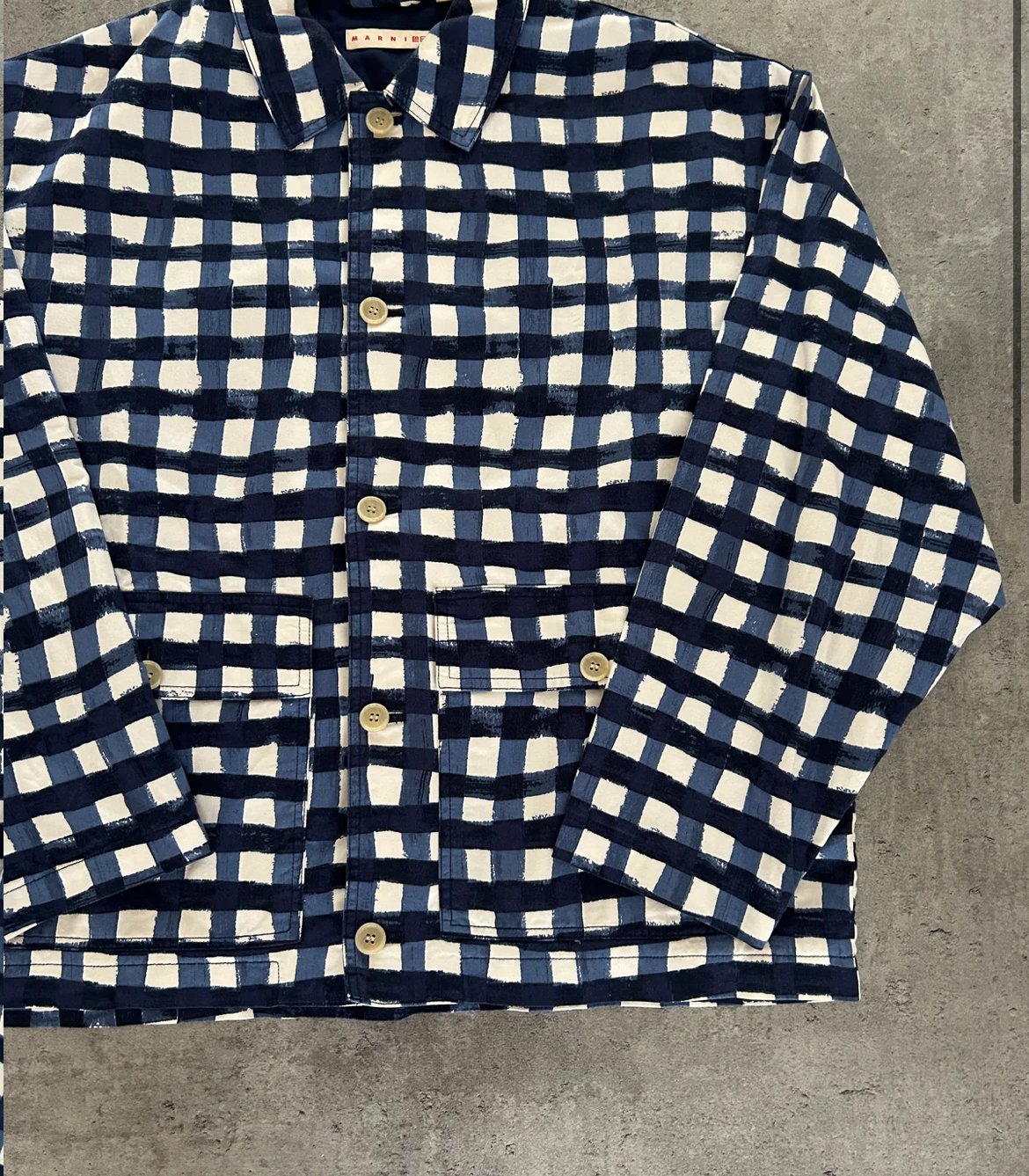 MARNI X UNIQLO JAKKE “BLÅ/HVID” (XL)