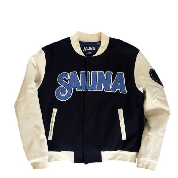 SAUNA “MONEY OVER EVERYTHING” VARSITY JACKET (S)