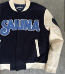 SAUNA “MONEY OVER EVERYTHING” VARSITY JACKET (S)