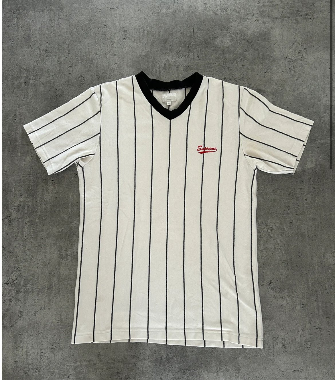 SUPREME PINSTRIPE SOCCER TEE (M)