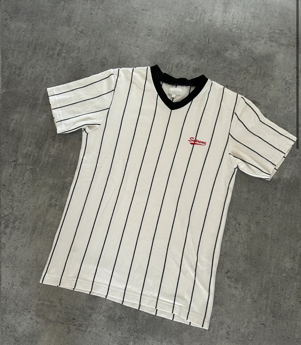 SUPREME PINSTRIPE SOCCER TEE (M)
