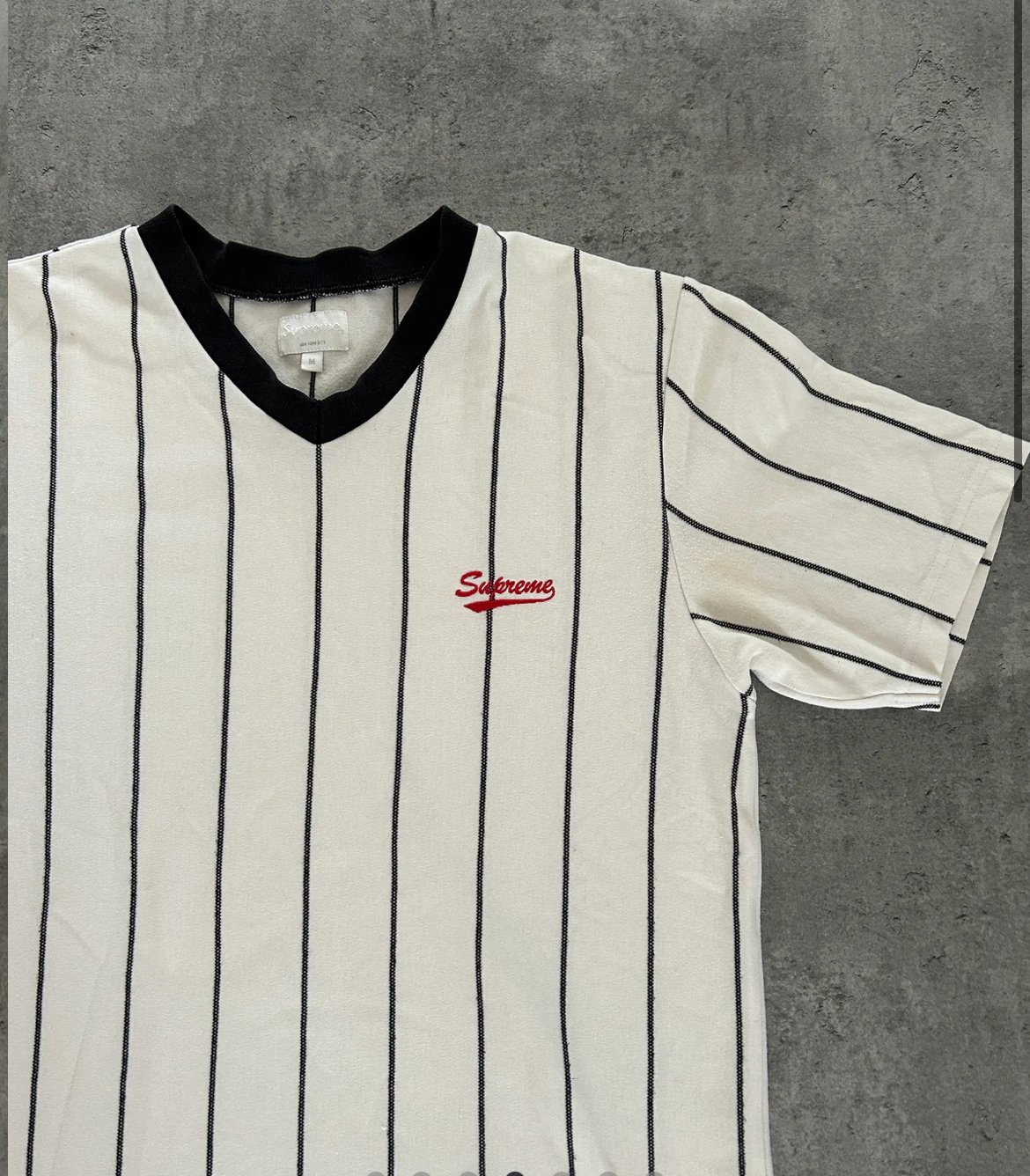 SUPREME PINSTRIPE SOCCER TEE (M)