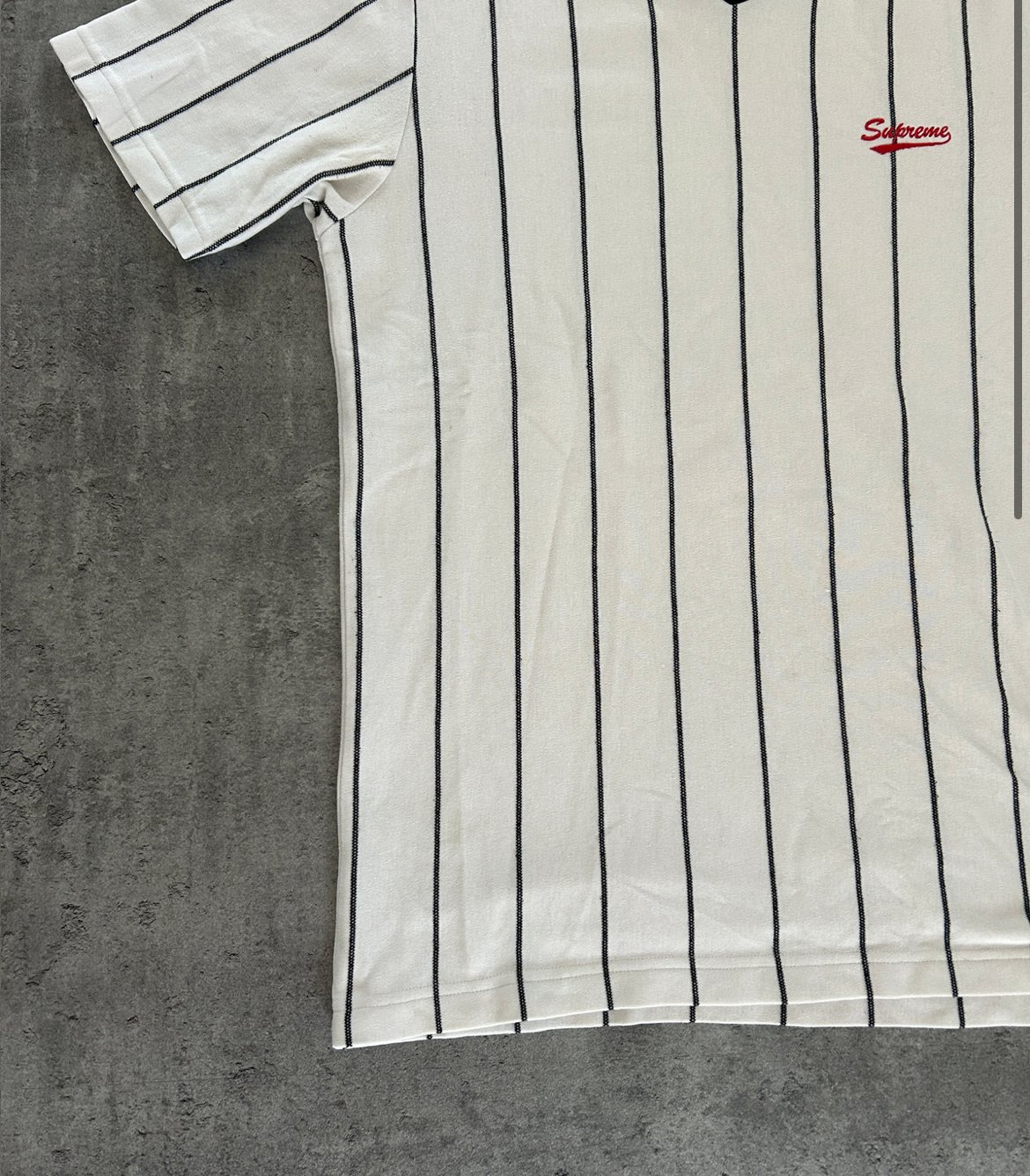 SUPREME PINSTRIPE SOCCER TEE (M)